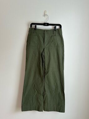 J.Crew Olive Green Wide Leg Pants | High Rise Utility Trousers | Size 27